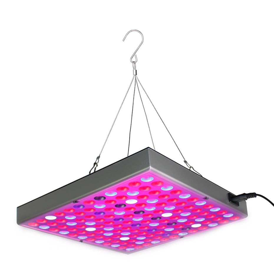 KYUQY LED Grow Light Panel, Full Spectrum Grow Light with IR & UV LED Plant Lights for Indoor Plants, 144 LEDs Plant Lights Red Blue White Panel Growing Lamps