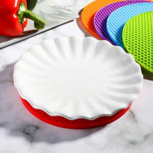 Image of Countertop Protector Heat Resistant Trivets for Hot Pots and Pans - Non-Slip Insulated Heat Pads for Kitchen Counter Multicolor Pack of 6