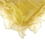 Firefly Imports Organza Table Cover with Overlay Ruffled Edge, Gold, 80-Inch