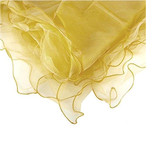 Party Spin FIREFLY Organza Table Overlay, 80-inch x 80-inch (Gold)