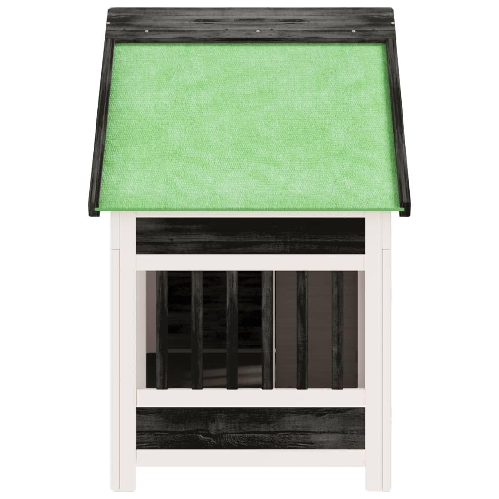 Caseta para perros gris de madera maciza de pino 96 x 60,5 x 87 cm con techo impermeable, gran entrada, protección segura para perros, cachorros, jardín, terraza al aire libre