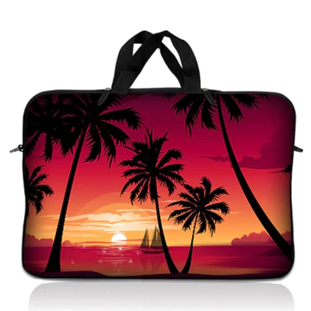 LSS 12.3 inch Laptop Sleeve Bag Carrying Case Pouch with Handle for 11" 11.6" 12" Acer, Asus, Dell, Hp, Sony, Toshiba, Pink Plumeria Flower — view 57