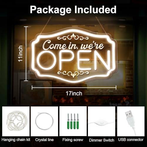 Panneau néon ouvert pour entreprise lumineux LED pour commerce - 3