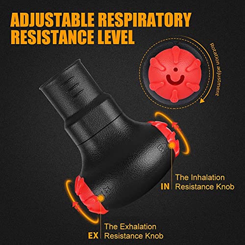 Longademhalingstrainer, oefenapparaat, spirometer, inspiratoire expiratoire spier-oefenmachine, RMT-therapie, ademhalingstraining voor astma, COPD, atleten - Afbeelding 4