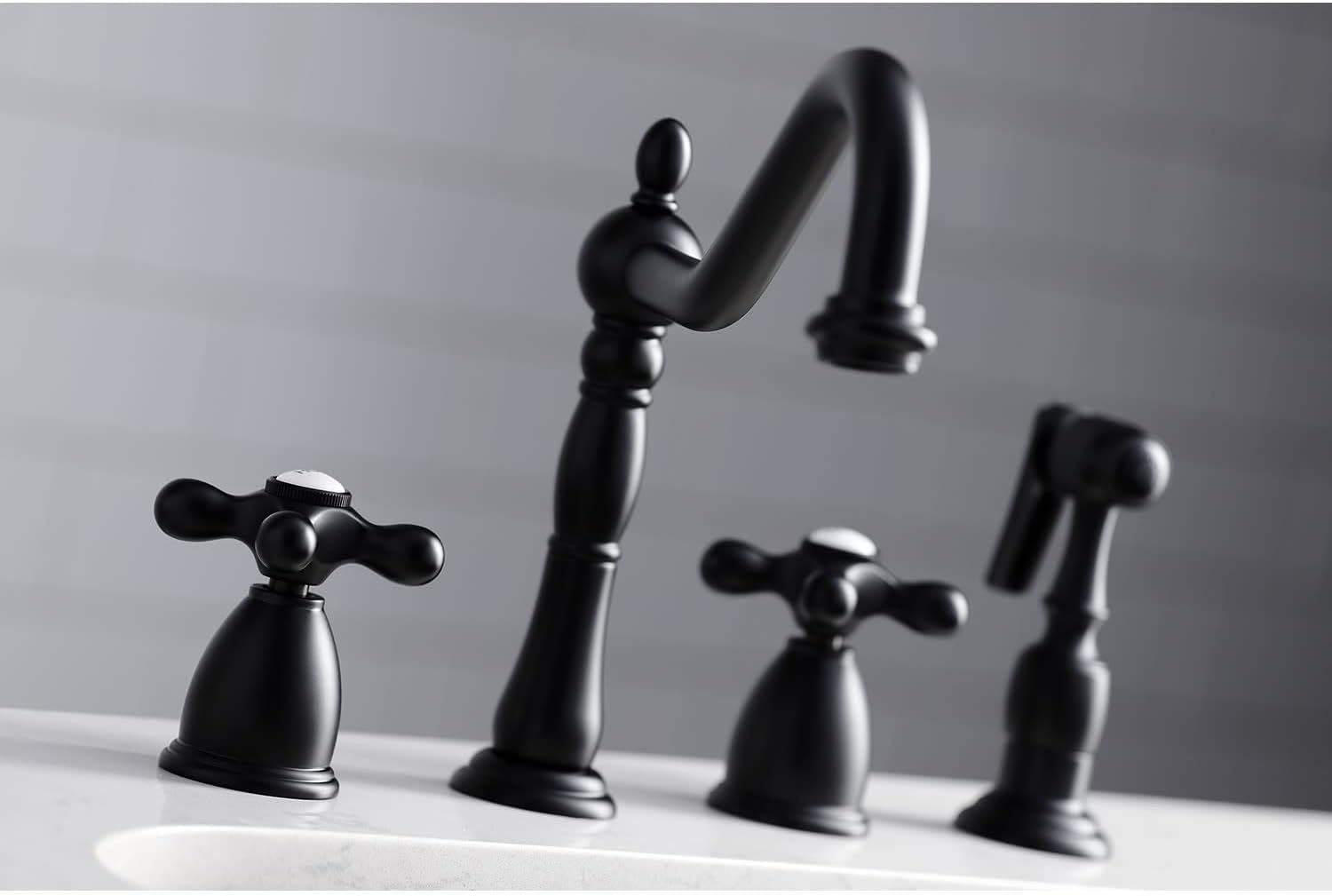 Kingston Brass KB1798AXBS Heritage 8-Inch Centerset Kitchen Faucet, Brushed Nickel