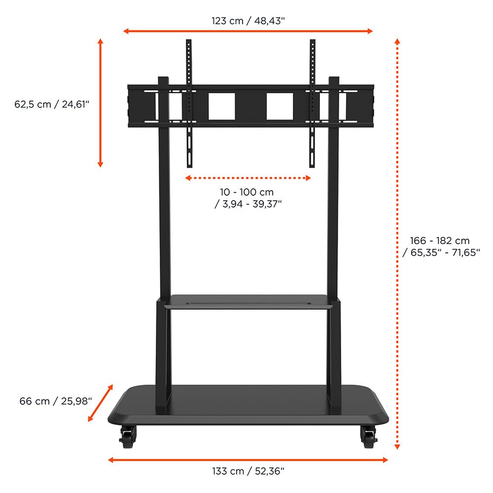 celexon Professional höhenverstellbarer Display Rollwagen Adjust-55120MP