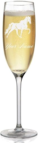 Copa de champán, caballo, grabado personalizado incluido
