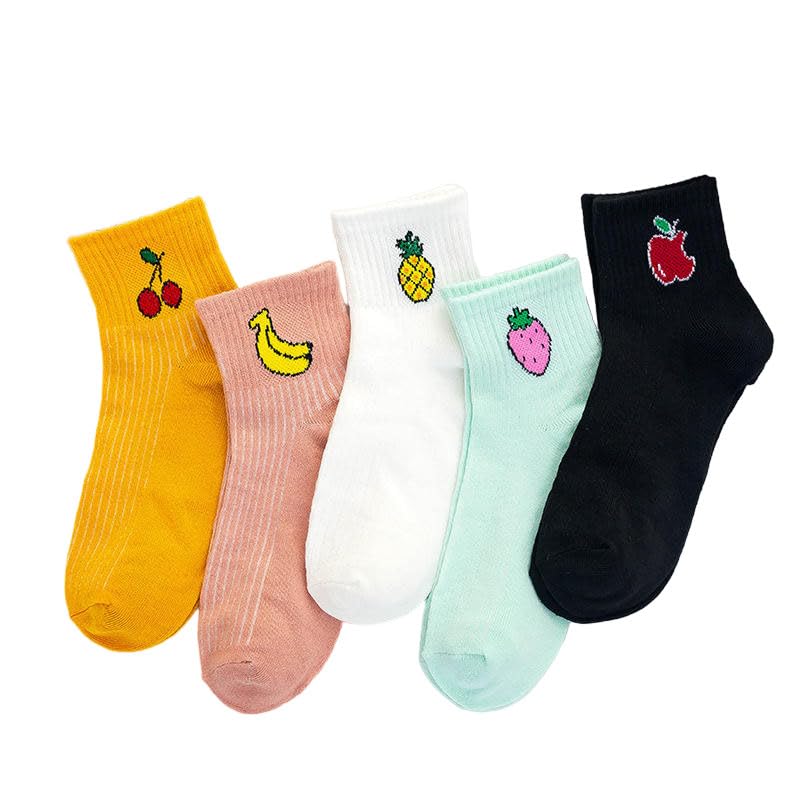 Women's Socks 5 Pairs Ladies Trainer Ankle Colourful Everyday Socks Running Walking Low Cut Sports Wear Socks - Multi Color.-image-39