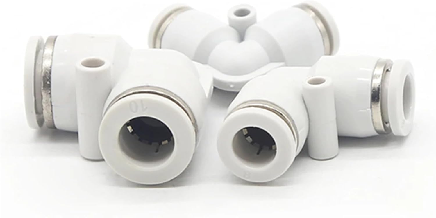 PV Pneumatic Quick Coupling Pipe PU Hose 4mm 6mm 8mm 10mm 12mm 14mm 16mm White Plastic L-type 1Pcs(PV-8)