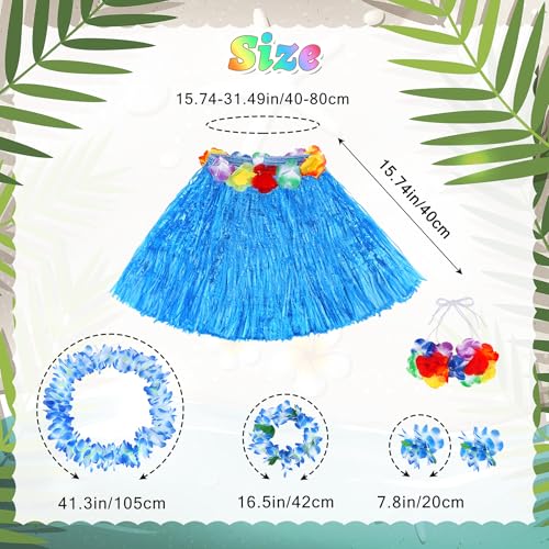 Falda hawaiana de pasto 30cm/40cm set 6 pzas niñas miniatura 2