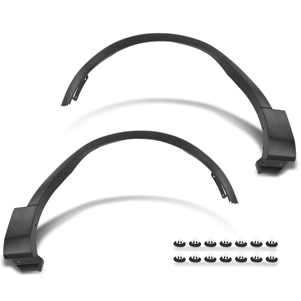 Front Pair Fender Flares Wheel Trim Opening Molding Left &amp; Right Side Compatible with Ford Explorer/Police Interceptor Utility 2016-2019 FB5Z16038AB, FB5Z16039AB, FO1291130, FO1290130 Black