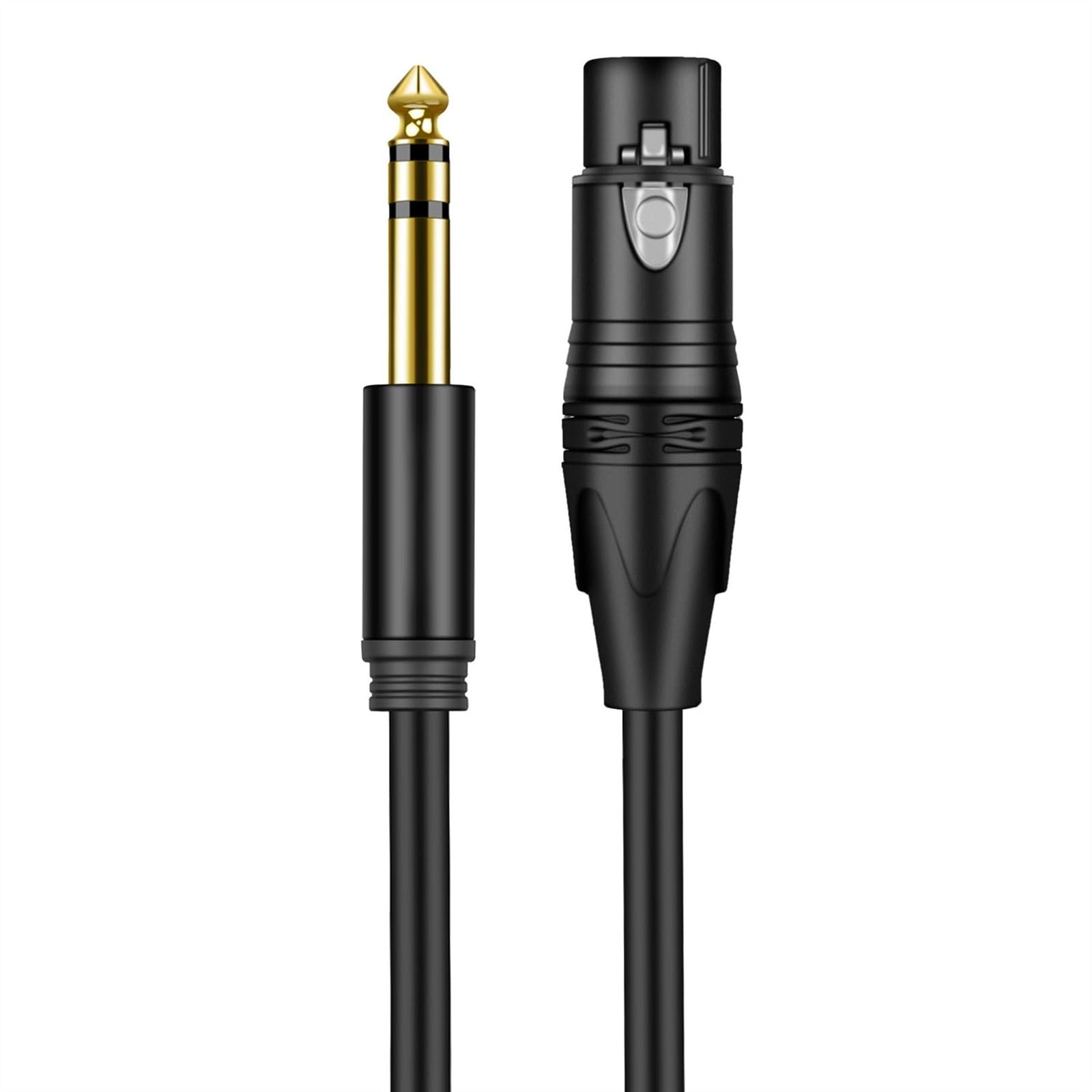 kabel audio do gitary Jack 6,35 Mm Do Głośników Mikrofonowych XLR Audio Kabel HiFi 3-pinowe Żeńskie Do Męskiego 6,5 Mm (Color : Bk-TRS-3m)
