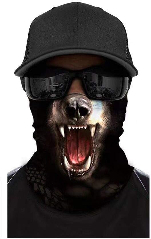 3D Animal Reusable Face Mask Neck Gaiter Bandana,Motorcycle Face Mask for Women Men Face Scarf