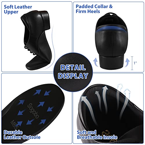 Black Ballroom Dance Shoes Leather Character Shoes for Men's Salsa Latin Tango Dancing2