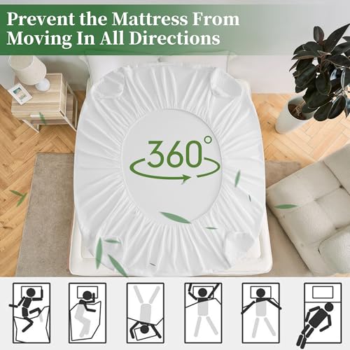 Premium California King Size Mattress Protector,100% Waterproof HN Cooling Bed Mattress Cover,Breathable Noiseless Fitted 8"-21" Extra Deep Pocket Anti Slip and Wear-Resistant(3-in-1,Cal King)