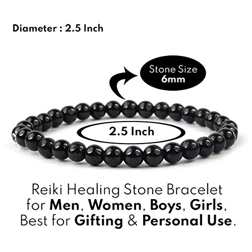 Image of Reiki Crystal Products Certified Natural Crystal Stone Bracelet 6 mm Round Beads for Men and Women | Premium Gemstone Jewellery Collection | Reiki Charged | Multiple Stone Variants Available