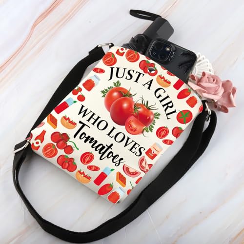 BDPWSS Tomato Crossbody Bag Tomato Lover Gift Fruitarian Gift Vegetarian Handbag Tomatoes Themed Gift Farmer Gardener Gift4