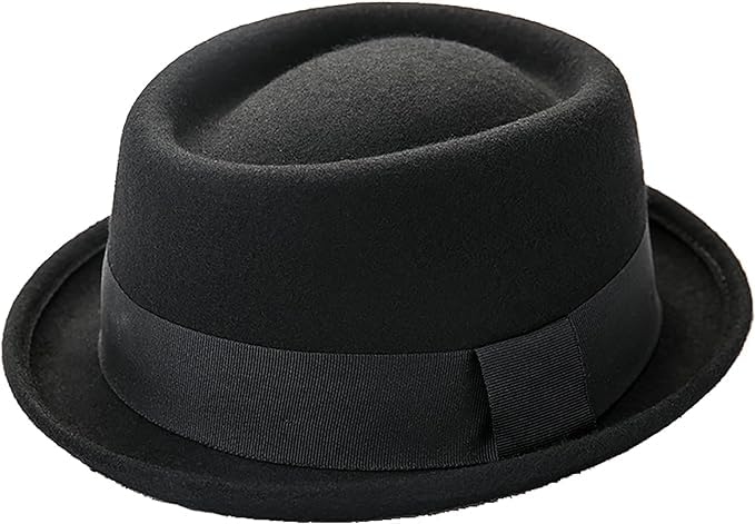 Cappello classico anni '20 in pura lana roll-brrim pork- Pie Fedora-Hat uomo donna – cappello da chiesa a tesa corta schiacciabile