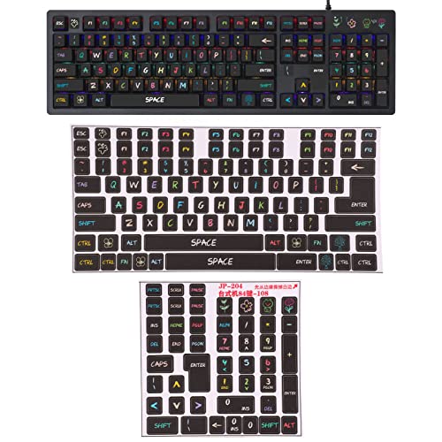 Sanpyl 2 Pcs Pegatinas para Teclado para 84 a 108 Teclas miniatura 7