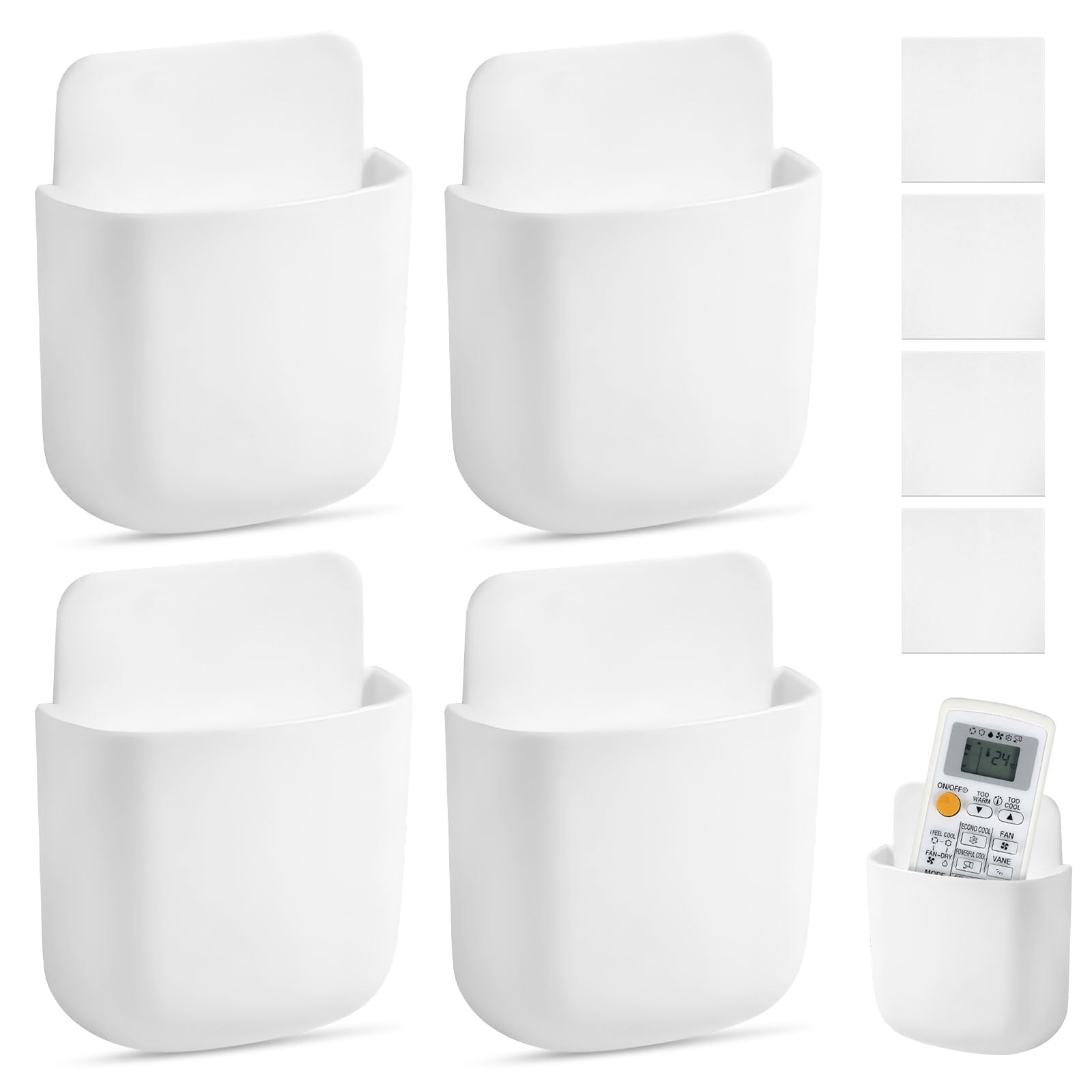 YOUNGSAY Lot De 6 Boîtes Murales Adhésives Pour Télécommandes - Support Gris Élégant, Rangement Organisé Maison Et Bureau