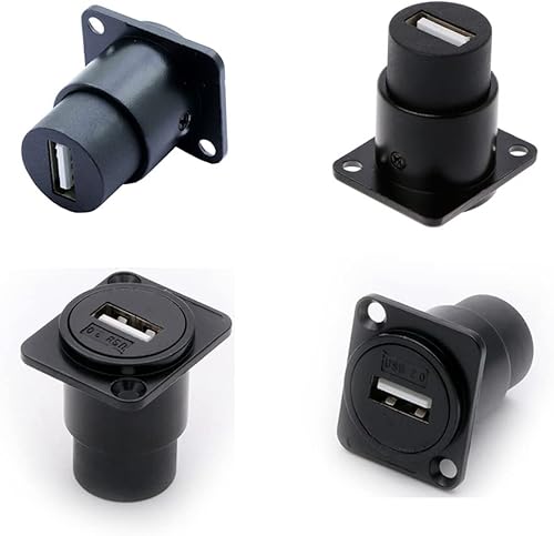 Miniatura 6 de PENGLIN 2 conectores USB 2.0 de montaje en panel, puerto USB tipo D, enchufe hembra de transferencia de datos, alimentación a través del acoplador