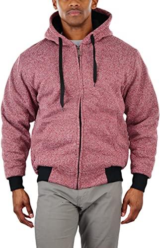 Image of ToBeInStyle Men's Polar Fleece Long Sleeve Zip Up Kangaroo Pocket Cold Weather Hoodie Jacket