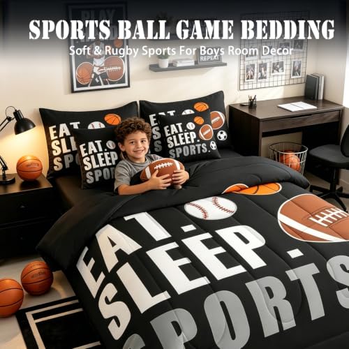 Image of Feelyou Sports Comforter Set Full Size Kids Boys Girls