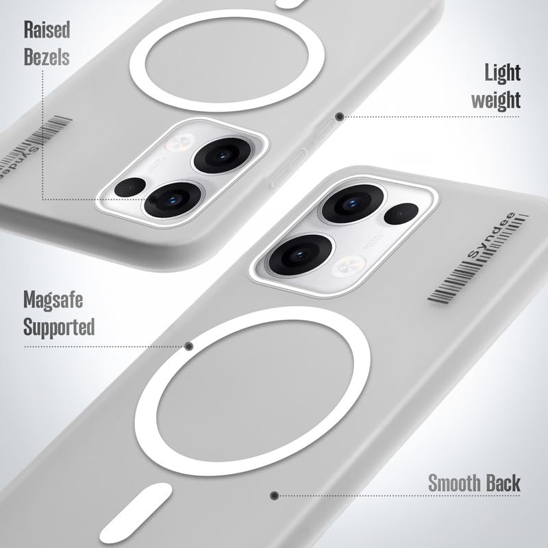 Image of Mr. Case Back Cover for Oppo Reno 13 5G Elegant Frosted White Translucent Back | Only Compatible with Wireless Magnetic Accessories | Anti-Scratch Shockproof Phone Case - White