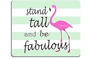 Flamingo Quote Mouse Pad: Stand Tall & Be Fabulous, Custom Non-Slip Rubber Mousepad