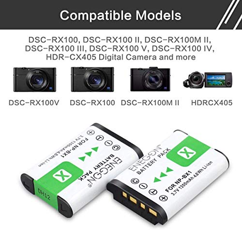 Enegon Np-Bx1 Battery (2-Pack) And Rapid Dual Charger For Sony Np-Bx1 And Sony Zv-1, Cyber-Shot Dsc-Rx100, Dsc-Rx100 Ii/Iii/M4/M5/M6/M7/Ⅳ/Ⅴ/Ⅵ/Ⅶ/Va, Dsc-Rx100M Ii, Hdr-Cx405 #TOP2