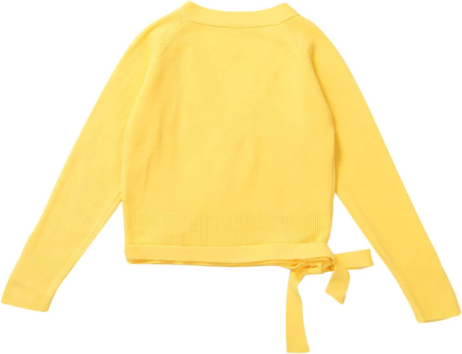 Kids Girls Classic Knit Wrap Long Sleeves Ballet Leotard Dance Cardigan Sweaters Athletic Shrug Coat