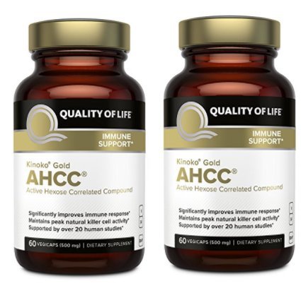 Quality of Life Labs, Kinoko Gold AHCC, Immune Support, 500 mg, 60 Vegicaps - 2pc Quality of Life Labs, Kinoko Gold AHCC, Immune Support, 500 mg, 60 Vegicaps - 2pc