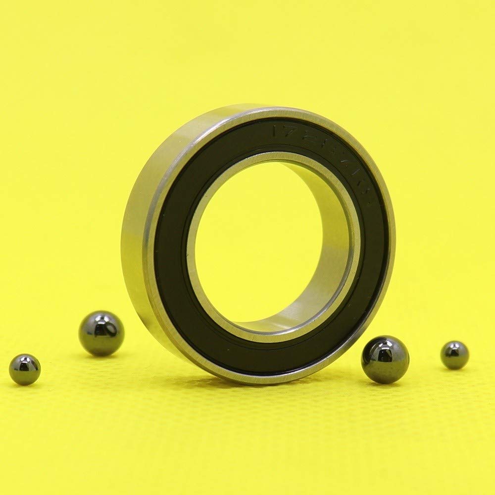 Pratique 17287 17287-2RS roulement en céramique Hybride 17x28x7 mm ABEC-1 Supports de pédalier de vélo pièces de Rechange 17287RS roulements à Billes Si3N4