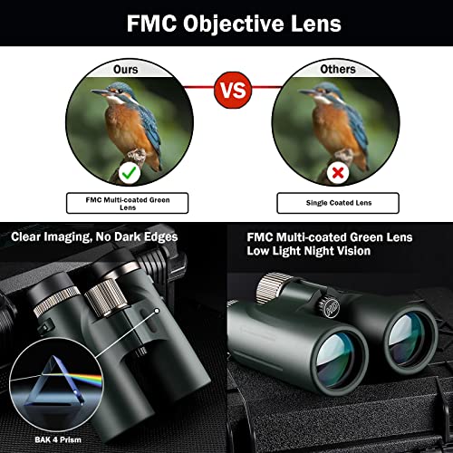inRobert Fernglas for Erwachsene, 12 x 42 HD Wasserdichtes Nachtsicht Fernglas mit FMC-Objektiv, Koffer und Trageriemen… – Bild 6