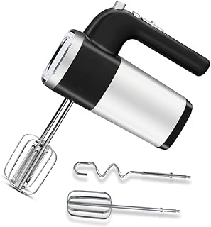 HRRH Batteur à Main électrique, 5 Vitesses 500W Handheld Cuisine Pâte Blender avec 2 Egg Beaters et Crochets pétrisseurs