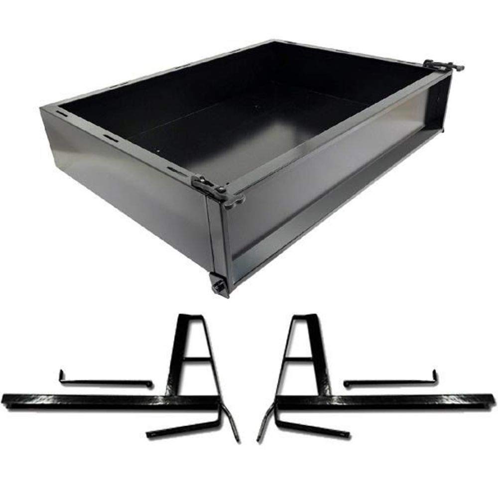 Performance Plus CartsClub Car DS Golf Cart Black Steel Utility Cargo Box Kit with Brackets | Compatible with 1982-2000.5 Models