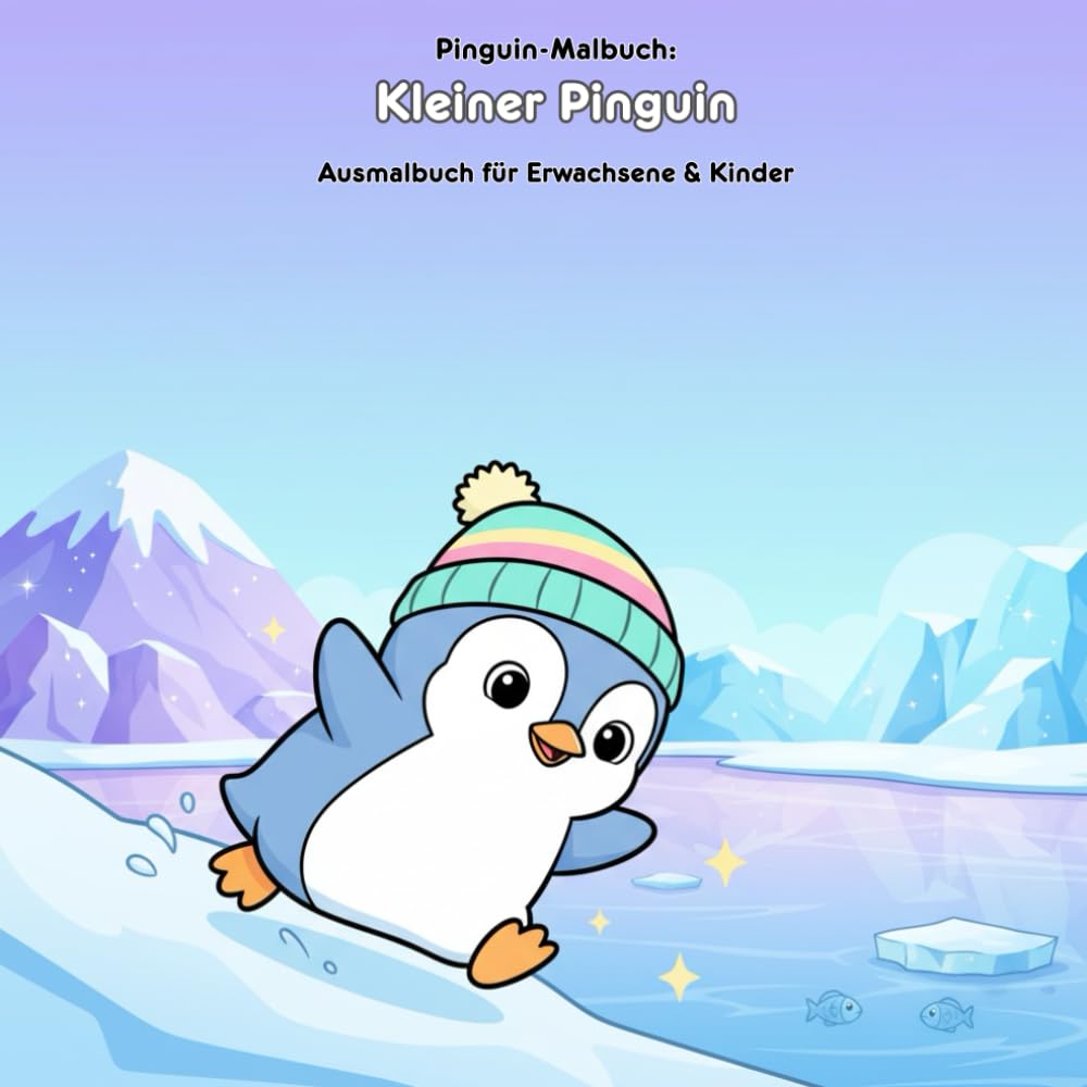 Kleiner Pinguin: Geschichte & Malbuch Antarktis: Für Erwachsene & Kinder: 36 Ausmalbilder (21.59x21.59cm) – Antarktis-Abenteuer des Pinguins mit ... Große Motive für kleine Künstler.