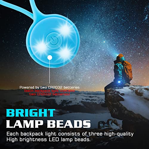 Aicharynic LED Blinklicht Schulranzen, 8 Stück LED Reflektoren Kinder Sicherheitslicht Reflektoren Schulranzen, wasserdichte Sicherheit Licht Reflektor Anhänger für Rucksack Joggen Wandern Laufen