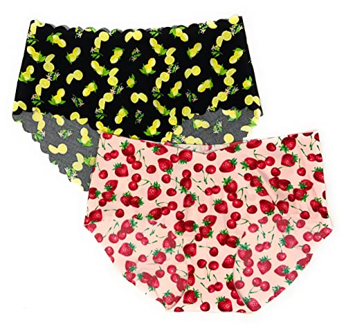 Victoria's Secret No-Show Hipster Hiphugger Panty, Black Lemons/Pink Cherries, X-Large