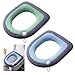 2 Fundas de asiento de inodoro Cojín de baño más cálido para inodoro Cojín de asiento de inodoro lavable Cojín de inodoro engrosado Cubierta de asiento de inodoro estirable para mbarazadas y ancianos