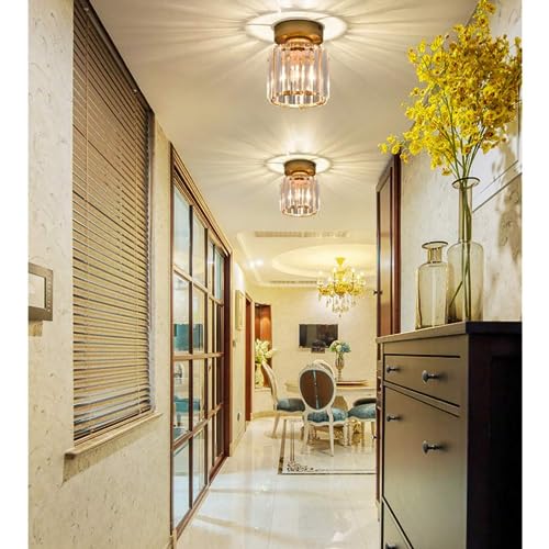 Luz de techo dorada con acabado de cristal de lujo para salones selectos 3