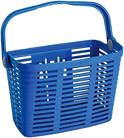 Bicycle Basket, Bellelli, Quick Release, Removable, Lightweight Plastic Basket, Easy to Mount, with Swing Up Handle, Plaza, Made in Italy