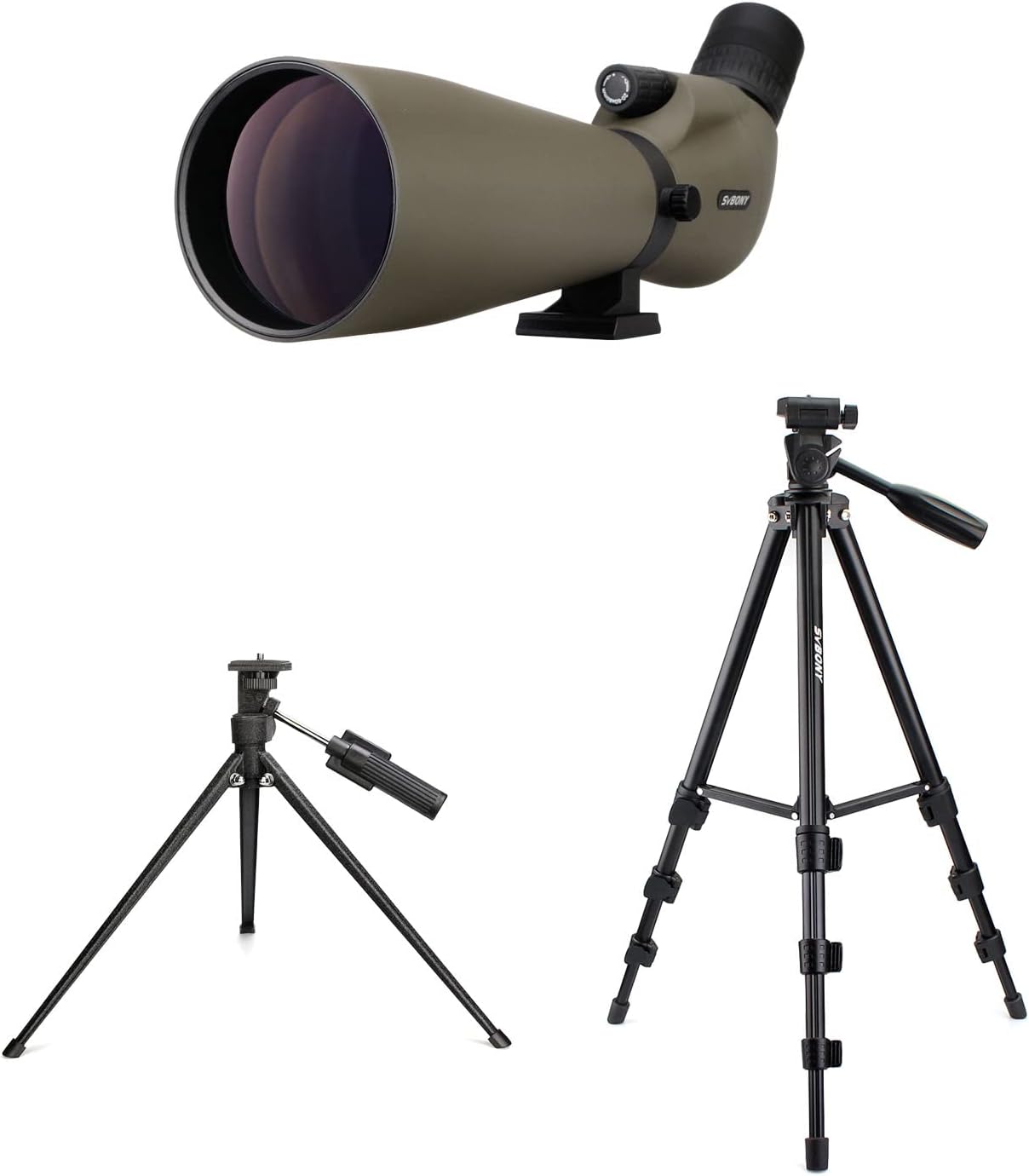 Longue Vue 20-60x80 Avec Prisme BAK4 - Imperméable IPX7, Adaptateur Téléphone, Trépied, Pour Observation Des Oiseaux
