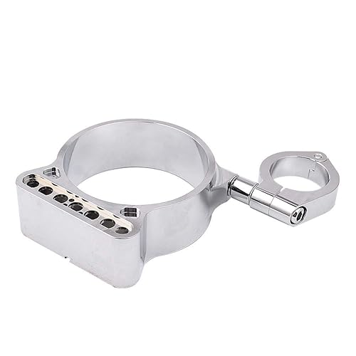 Miniatura 5 de HIYOYO Soporte de reubicación de velocímetro de montaje lateral cromado Soporte de montaje del odómetro de ajuste de 1.535 in para Harley Forty