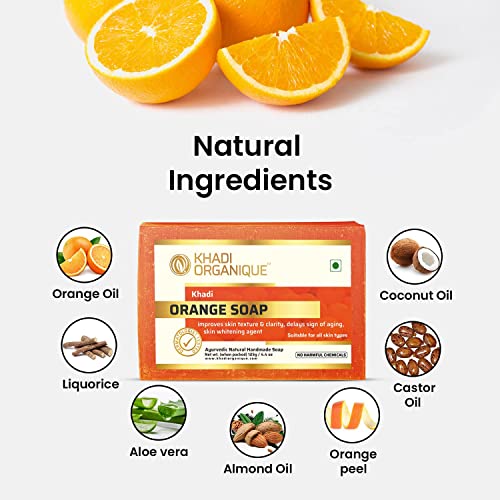 Image of Khadi Handmade soap Orange (Pack of 3)