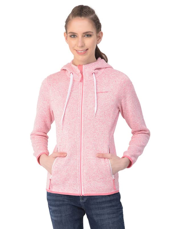 Woodland Womens Polyster Casual Regular Fit Sweatshirt (Pink Multi)