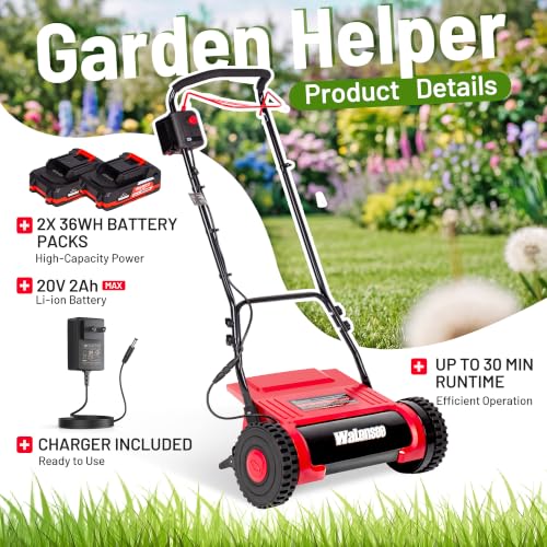 Walensee 16" Cordless Electric Reel Lawn Mower - Battery Powered Push Mower by Walensee - Used condition - Image 7