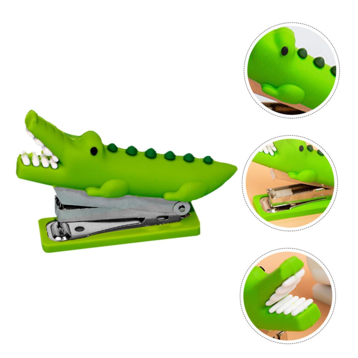 8pezzi Pinzatrice Animale Silicone Cucitrice Divertente e Portatile Per Ufficio e Casa Design Alligatore Per Risparmio Di Spazio e Decorazione
