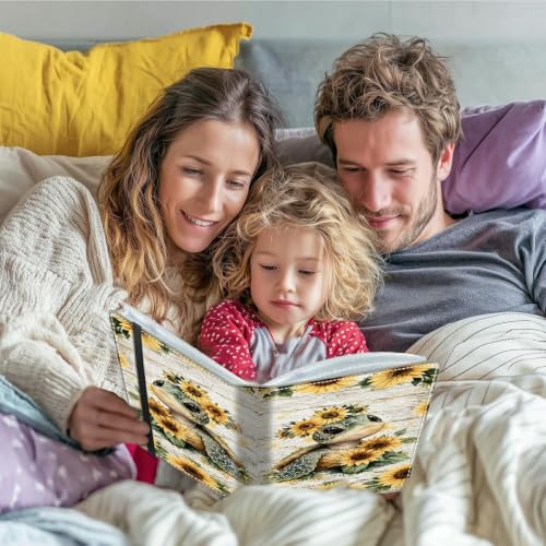 Image of Photo Album 4x6 120 Photos with Strong Elastic Band, Sunflower Turtle | Large Capacity Premium Leather Picture Album, Portable Wallet Albums Photo Book for Family Anniversaries Wedding Baby