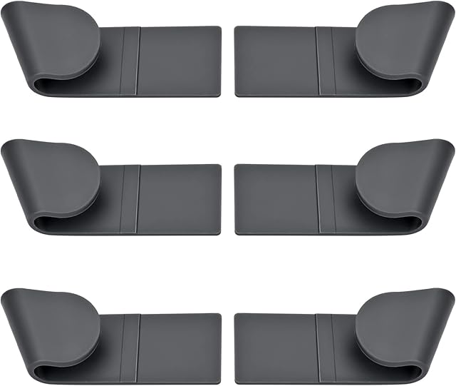 suchkawe 3 Pairs of Punch-Free Pot Lid Racks, Lid holders Wall-Mounted, Self Adhesive Plastic Stable Durable Pan Lid Storage Organizers for Kitchen (Black)
